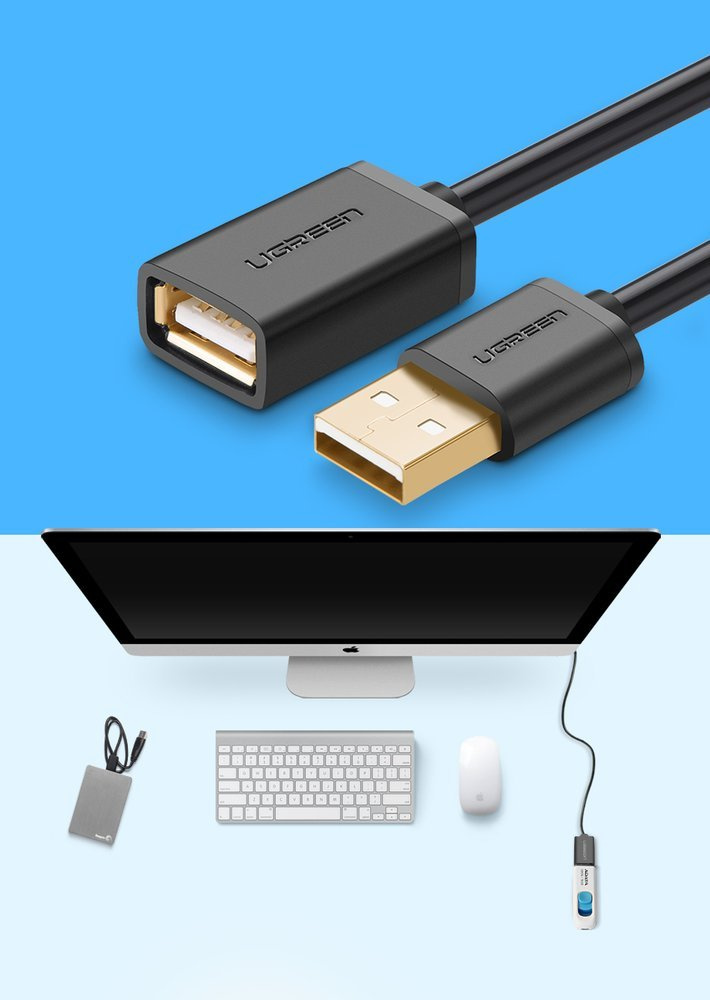 Cell phone cables | Ugreen cable adapter USB (female) - USB (male) 1m black (10314) | Sklep Hurtel - Sklep GSM, Akcesoria na tablet i telefon