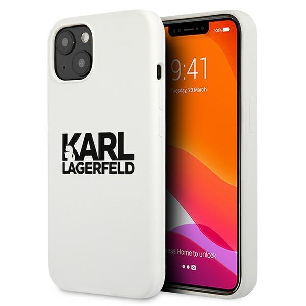Karl Lagerfeld KLHCP13MSLKLWH iPhone 13 6,1" Silicone Stack Logo biały/white