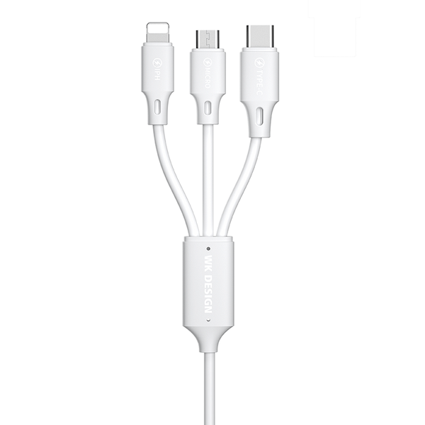 WK Design USB - micro USB / Lightning / USB Typ C Cable 2A 115cm white (WDC-103th white)