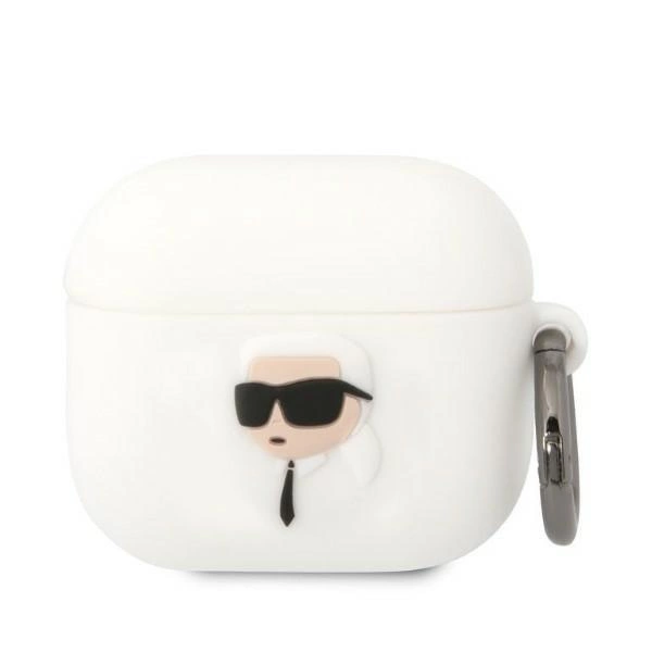 Etui Karl Lagerfeld Silicone Karl Head 3D na AirPods 3 - białe