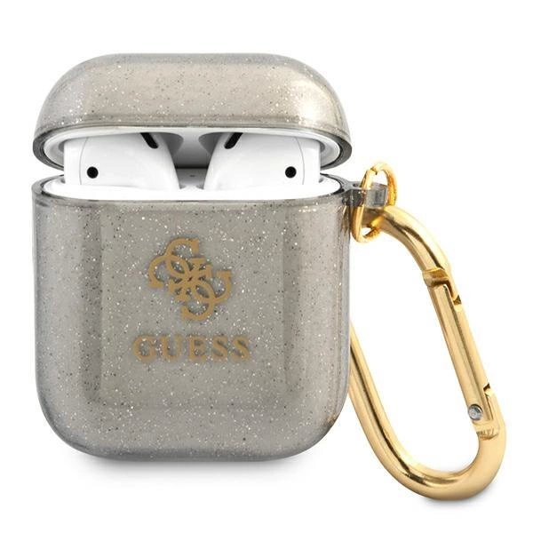 Etui Guess Glitter Collection na AirPods 1/2 - czarne