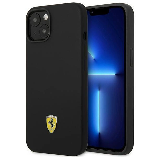 Coque rigide Ferrari FEHCP14SSIBBK iPhone 14 6.1&quot; noir/noir Silicone Metal Logo