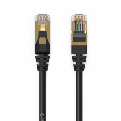 Orico PUG-C7 CAT7 10 Gbit/s RJ45 Ethernet-Netzwerkkabel, rund, 1 m, Schwarz