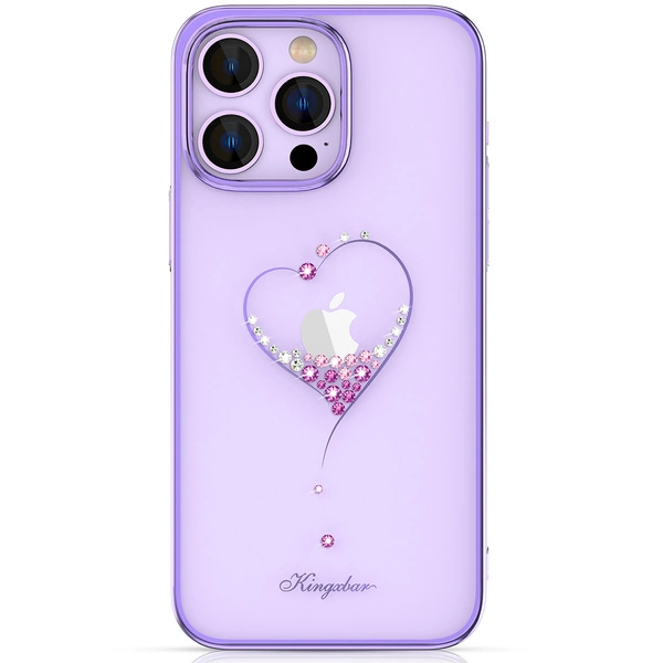 Custodia Kingxbar Wish Series per iPhone 14 Pro Max decorata con cristalli viola