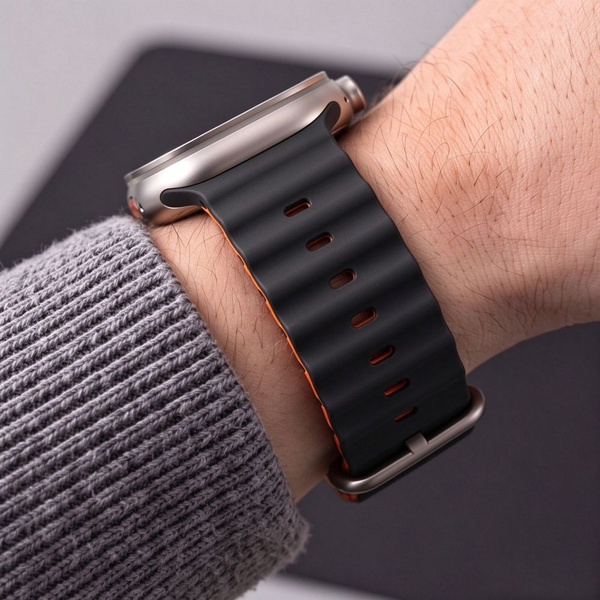 Tech-Protect IconBand Pro Strap for Apple Watch 4 / 5 / 6 / 7 / 8 / 9 / SE / Ultra 1 / 2 (42/44/45/49 mm) - Orange-Black