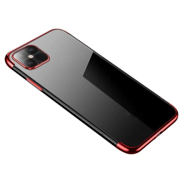 Clear Color case gel cover case with metallic frame Xiaomi Redmi Note 11 Pro 5G / 11 Pro red