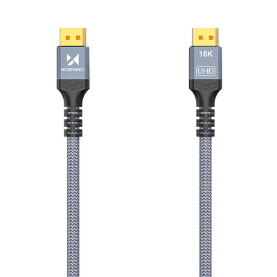 Wozinsky WPS-16AYL1S DisplayPort 2.1 Cable 80 Gb/s 16K@60Hz 8K@120Hz 4K@240Hz HDR HDCP DSC 1m - Black