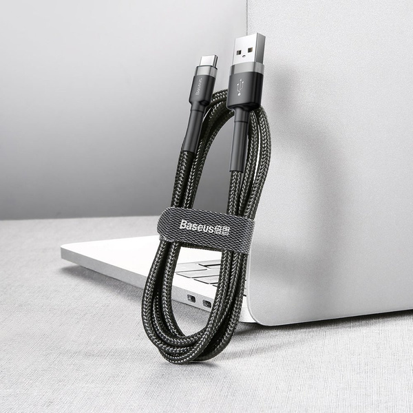 Baseus Cafule Kabel USB-A / USB-C QC3.0 2A 3m - Grau-Schwarz