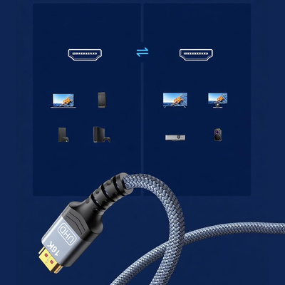 Kabel Wozinsky WPS-16AYL2S DisplayPort 2.1 80 Gb/s 16K@60Hz 8K@120Hz 4K@240Hz HDR HDCP DSC 2m - czarny