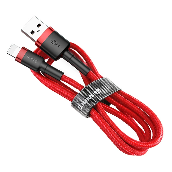 Baseus Cafule Kabel Strapazierfähiges Nylonkabel USB / Lightning QC3.0 2.4A 1M Rot (CALKLF-B09)