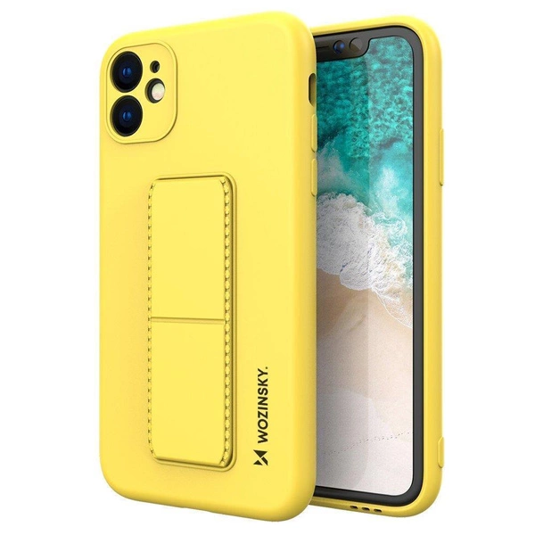 Wozinsky Kickstand Case Silicone Stand Cover for Samsung Galaxy A72 4G Yellow