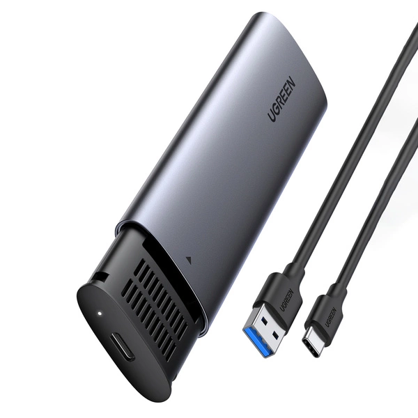 Ugreen Hard Drive Bay M.2 B-Key SATA 3.0 5 Gbps Grigio + Cavo USB Tipo C (CM400)
