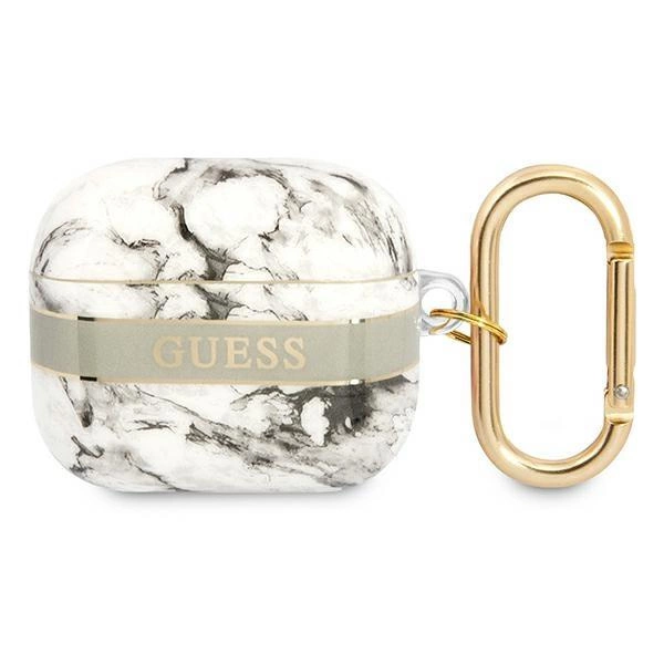 Etui Guess Marble Strap Collection na AirPods 3 cover - szare