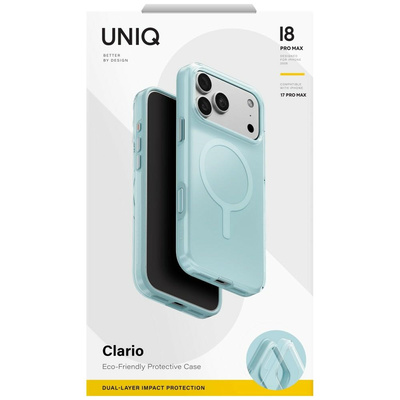 Etui UNIQ Clario Magclick Charging eco na iPhone 18 Pro Max / 17 Pro Max - miętowe