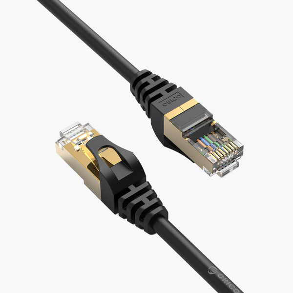 Orico PUG-C7 CAT7 10 Gbit/s RJ45 Ethernet-Netzwerkkabel, rund, 20 m, Schwarz