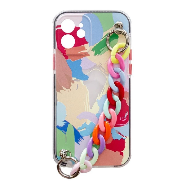 Color Chain Case żelowe elastyczne etui z łańcuchem łańcuszkiem zawieszką do iPhone 13 Pro wielokolorowy (4)