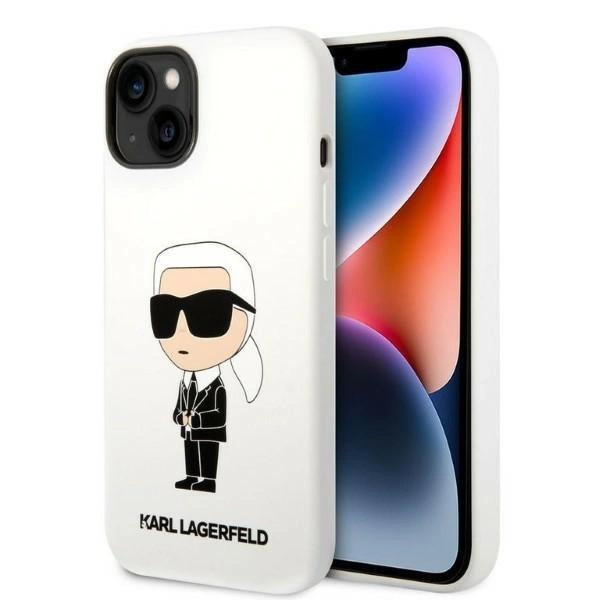 Etui Karl Lagerfeld Silicone Ikonik na iPhone 14 Plus - białe