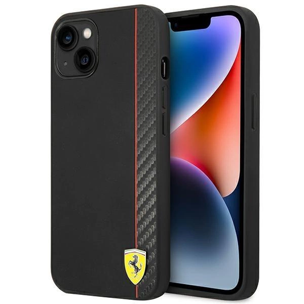 Etui Ferrari Carbon na iPhone 14 Plus - czarne