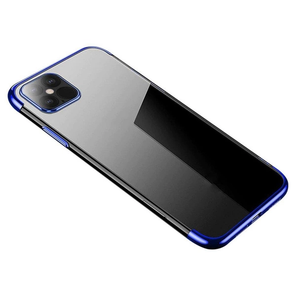 Cover in gel con cornice metallica trasparente per Samsung Galaxy s21 + 5g (s21 plus 5g) blu