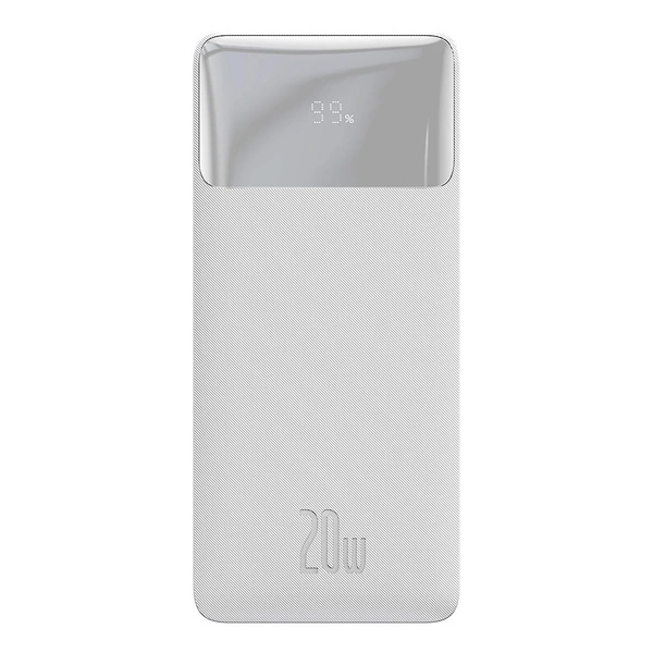 Batterie externe à charge rapide Baseus Bipow 10000mAh 20W blanc (Overseas Edition) + USB-A - Câble micro USB 0,25m blanc (PPBD050502)
