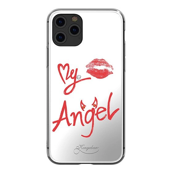 Kingxbar Angel Spiegelhülle verziert mit originalen Swarovski-Kristallen iPhone 11 Pro Max Spiegel transparent