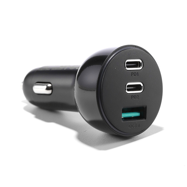 Joyroom 70W car charger with 3 ports: USB, 2 x USB C black (JR-CL26) - OUTLET
