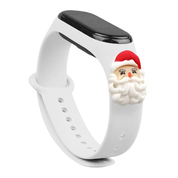 Bracelet de Noël pour Xiaomi Mi Band 4 / Mi Band 3 Bracelet de Noël en silicone Blanc (Père Noël)