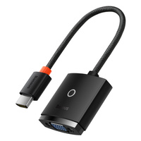 Baseus Lite Series przejściówka adapter HDMI do VGA + mini jack 3,5mm / zasilanie micro USB czarny (WKQX010101)