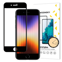Wozinsky super wytrzymałe szkło hartowane Full Glue na cały ekran z ramką Case Friendly iPhone SE 2022 / SE 2020 / iPhone 8 / iPhone 7 czarny