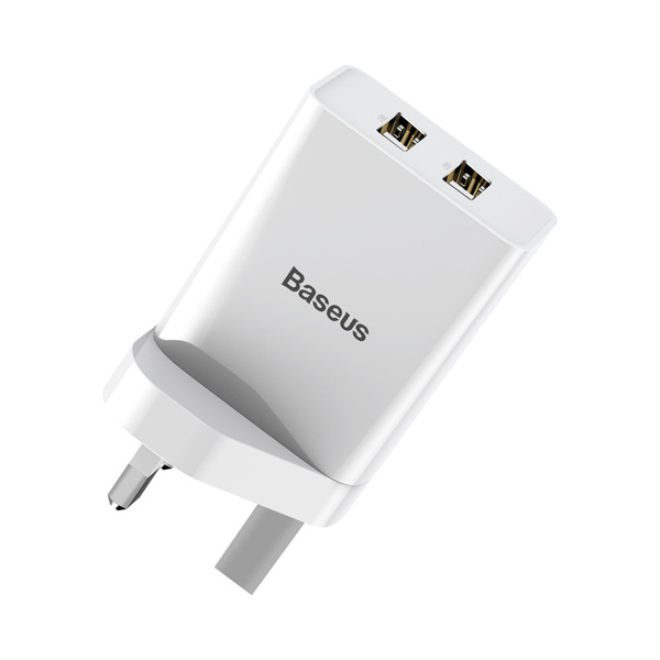 Baseus ładowarka sieciowa 2x USB 2.1A 10,5W (wtyczka UK) biały (CCFS-S02)